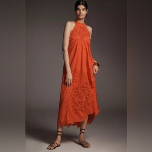 Anthropologie Halter Cutwork Lace Dress, NWOT, Size XL